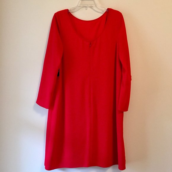 NWT I.N. Studio Size 16 Red Tulip Sleeve Sheath Dress - Picture 4 of 5